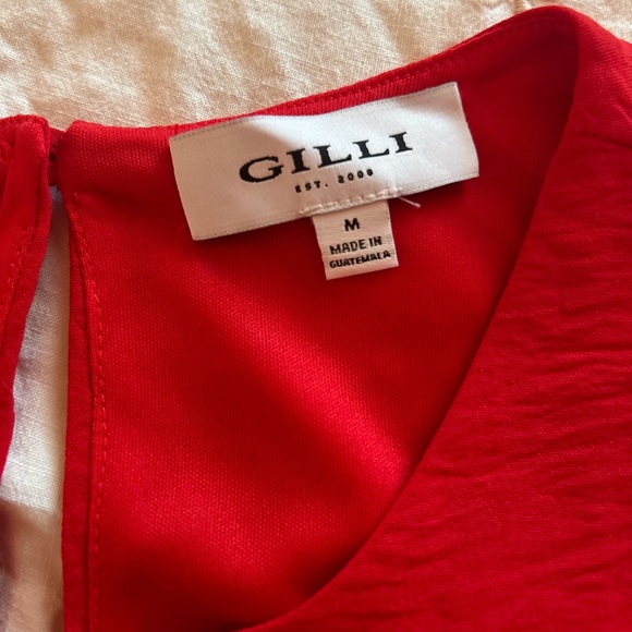 Gilli Red Sleeveless Scoop Neck Keyhole Back Shift Dress Size M - Picture 5 of 9